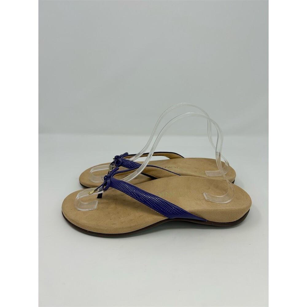Vionic Rest Bella II Women's Thong Flip Flop Sandals Purple Bow Gold Tips Size 8 - Picture 6 of 10